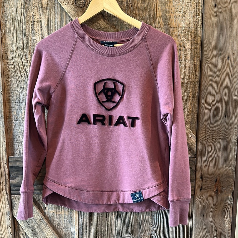 Ariat Pink Crew Neck Sweater with Logo